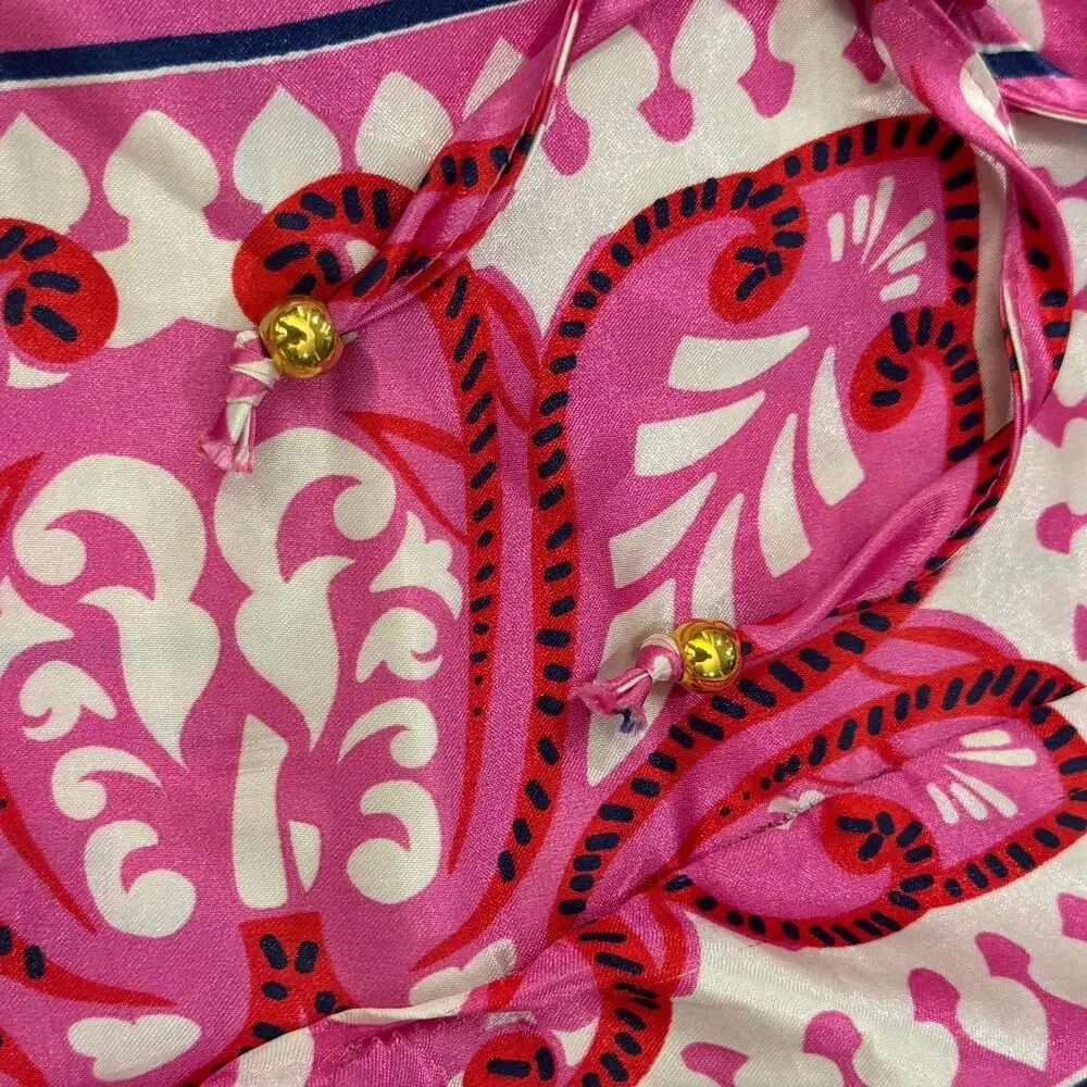 Alex & Parker Women's Casual Wide-Leg Pants Pink Floral Pattern Size M - Picture 4 of 9
